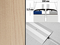 Порог декорированный плоский А10 100х3,5 мм Сосна