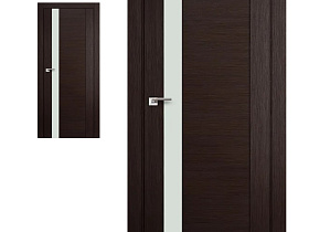 Межкомнатная дверь Profil Doors экошпон серия X 62X Венге Мелинга полотно со стеклом Lacobel белый лак