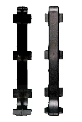 Угол стыковочный ПВХ для алюминиевого плинтуса Русский профиль 60 мм, черный