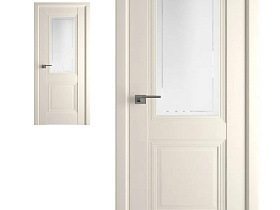 Межкомнатная дверь Profil Doors экошпон серия U 81U Магнолия Сатинат полотно со стеклом гравировка 4