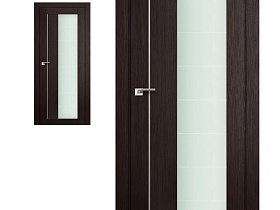 Межкомнатная дверь Profil Doors экошпон серия X 47X Венге Мелинга полотно со стеклом Varga (молдинг алюминий)