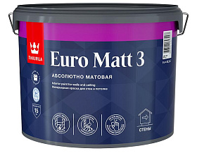 Краска интерьерная для стен и потолка Tikkurila Euro Matt 3 абсолютно матовая, база C