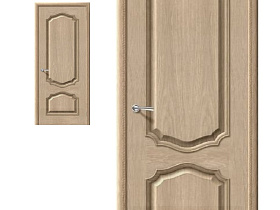 Межкомнатная шпонированная дверь Браво Прима Д - 09 Слоновая кость глухое полотно (патинированное)