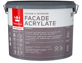 Краска универсальная для фасадов и интерьеров Tikkurila Facade Acrylate глубокоматовая, база A