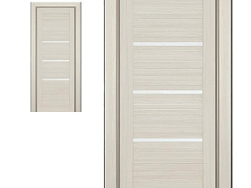 Межкомнатная дверь Profil Doors экошпон серия X 18X Ясень белый (Эш Вайт) Мелинга полотно с матовым стеклом