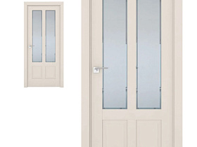 Межкомнатная дверь Profil Doors экошпон серия U 2.117U Магнолия Сатинат полотно со стеклом Square матовым