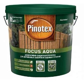 Защитная пропитка для деревянных заборов и садовых строений Pinotex Focus Aqua Орех (2,5л)