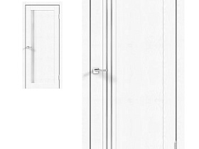 Межкомнатная дверь Velldoris Экошпон XLINE 8 цвет Зеффиро Эмалит текстурный, стекло Мателюкс