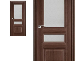 Межкомнатная дверь Profil Doors экошпон серия X 68X Орех Сиена, полотно со стеклом ромб