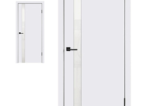 Межкомнатная дверь Velldoris Эмаль SCANDI 1 Z1 цвет Белый RAL9003 стекло Лакобель белое