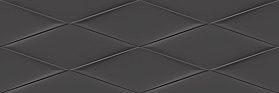 Декофон Cersanit Vegas Плитка настенная рельеф черный (VGU232) 25x75, 1 кв.м.