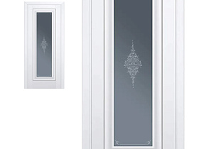 Межкомнатная дверь Profil Doors экошпон серия U 24U Аляска полотно со стеклом кристалл графит (молдинг серебро)
