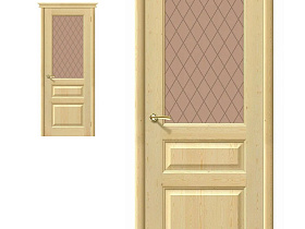 Межкомнатная дверь Браво Массив М5 Без отделки, стекло Кристалл
