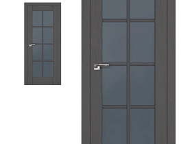 Межкомнатная дверь Profil Doors экошпон серия X 101X Пекан Темный, полотно со стеклом графит