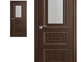 Межкомнатная дверь Profil Doors экошпон серия X 26X Натвуд Натинга полотно со стеклом матовый узор (молдинг серебро)