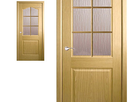 Межкомнатная дверь шпон  Belwooddoors Капричеза дуб, остекленное полотно с деревянной раскладкой