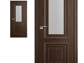 Межкомнатная дверь Profil Doors экошпон серия X 28X Натвуд Натинга полотно со стеклом матовый узор (молдинг серебро)