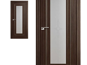 Межкомнатная дверь Profil Doors экошпон серия X 24X Натвуд Натинга полотно со стеклом матовый узор (молдинг серебро)