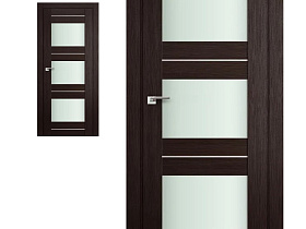Межкомнатная дверь Profil Doors экошпон 41X Венге Мелинга с матовым стеклом и алюминиевым молдингом
