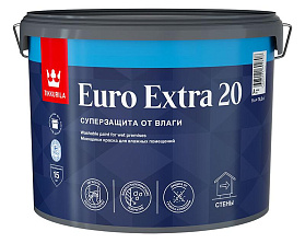 Краска моющаяся для влажных помещений Tikkurila Euro Extra 20 полуматовая, база A