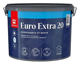 Краска моющаяся для влажных помещений Tikkurila Euro Extra 20 полуматовая, база С