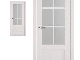 Межкомнатная дверь Profil Doors экошпон серия X 103X Пекан Белый, полотно с матовым стеклом