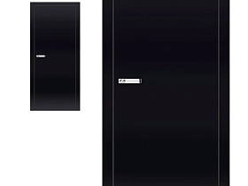 Межкомнатная дверь Profil Doors высокий глянец VG 01 Черный глянец, кромка черная матовая, 900х2300 мм, правая