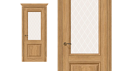 Межкомнатная дверь экошпон el`Porta Классико-33 Anegri Veralinga полотно со стеклом White Сrystal