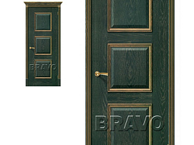 Межкомнатная шпонированная дверь Браво Триест Д - 07 зеленый глухое полотно