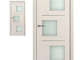 Межкомнатная дверь Profil Doors экошпон серия U 13U Магнолия Сатинат полотно со стеклом матовым