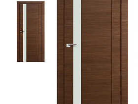 Межкомнатная дверь Profil Doors экошпон серия X 62X Малага Черри Кроскут полотно со стеклом Lacobel белый лак