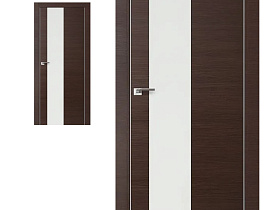 Межкомнатная дверь Profil Doors экошпон серия Z 5Z Венге Кроскут полотно со стеклом Белый лак (кромка с 2-х сторон хром Eclipse)