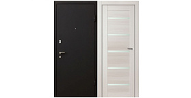 Стальная входная дверь Ле-гран Profil Doors серия M М41 7X Мелинга ясень белый, стекло белое матовое, внешняя отделка коричневый шелк, 960х2050 левая