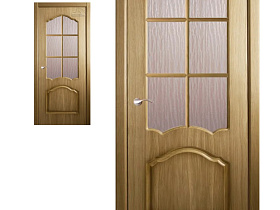 Межкомнатная дверь шпон  Belwooddoors Каролина дуб, остекленное полотно с деревянной раскладкой
