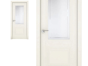 Межкомнатная дверь Profil Doors экошпон серия U 2.113U Магнолия Сатинат полотно со стеклом гравировка 4