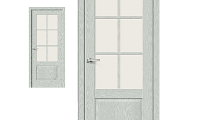 Межкомнатная дверь Браво Эко Шпон Прима-13.0.1 Grey Wood, стекло Magic Fog