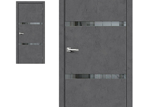 Межкомнатная дверь mr.wood Эко Шпон Браво-2.55 Slate Art, стекло Mirox Grey