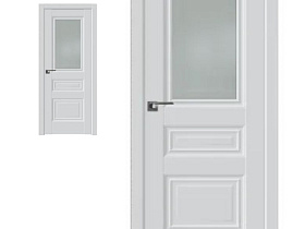 Межкомнатная дверь Profil Doors экошпон серия 2.39 U Аляска сатинат полотно с матовым стеклом