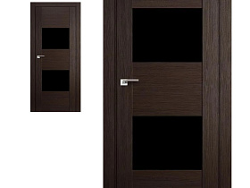 Межкомнатная дверь Profil Doors экошпон серия X 21X Венге Мелинга полотно со стеклом черный лак