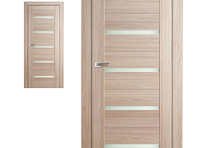 Межкомнатная дверь Profil Doors экошпон серия X 7X Капучино Мелинга полотно со стеклом белым матовым