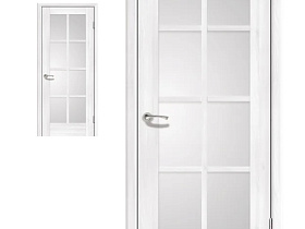 Межкомнатная дверь Profil Doors экошпон серия X 101X Пекан Белый, полотно с матовым стеклом