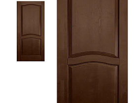 Межкомнатная дверь из массива ольхи Ока Лео Античный орех, глухое полотно