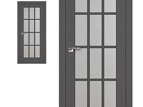 Межкомнатная дверь Profil Doors экошпон серия X 102X Пекан Темный, полотно с матовым стеклом