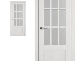Межкомнатная дверь Profil Doors экошпон серия X 104X Пекан Белый, полотно с матовым стеклом
