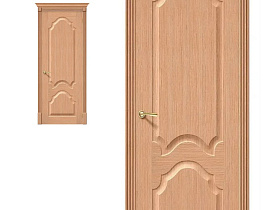 Межкомнатная дверь из шпона файн-лайн Браво Афина Ф-01 Дуб, глухое полотно