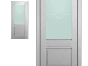 Межкомнатная дверь Profil Doors экошпон серия U 2U Манхэттен полотно со стеклом узор матовый