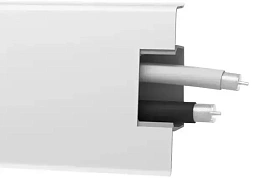 Напольный плинтус Arbiton Mack (пластиковый с кабель-каналом) Белый матовый 40 60х20мм, 1 м.п.