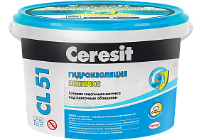 Гидроизоляционная мастика Ceresit CL 51 под плиточные облицовки, 5 кг