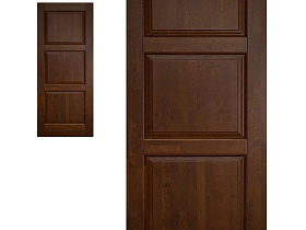 Межкомнатная дверь из массива ольхи Ока Турин Античный Орех, глухое полотно