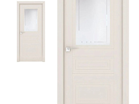 Межкомнатная дверь Profil Doors экошпон серия U 2.115U Магнолия Сатинат полотно со стеклом гравировка 4